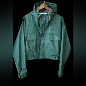 *Columbia Vintage 90's Green PVC Radial Sleeve Jacket Fly Fishing Jacket